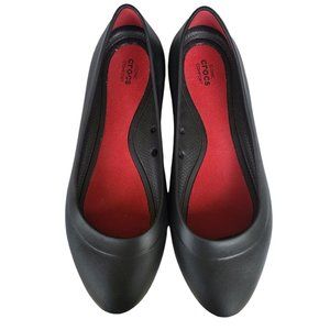 Crocs Iconic Comfort Womens Slip On Shoes Flats Black Ballet Size 8